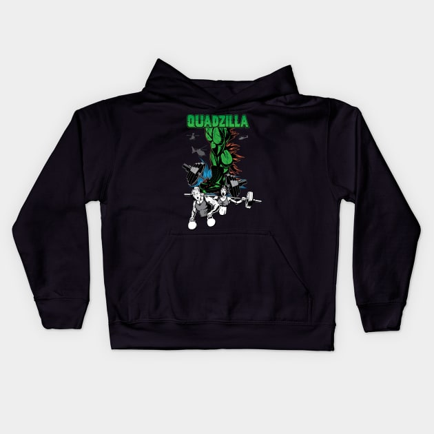 Quadzilla Leg Day Kids Hoodie by BigG1979